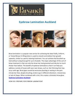 Eyebrow Lamination Auckland