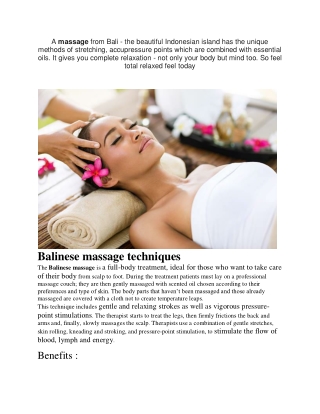 balinse massage and benifits