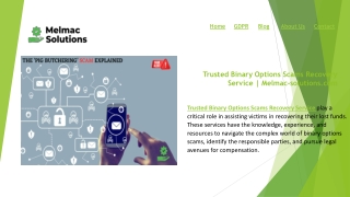 Trusted Binary Options Scams Recovery Service | Melmac-solutions.com