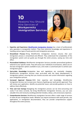 10 Reasons You Should Hire Services Of Workpermitz Immigration Services