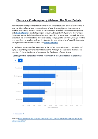 Stosa Cucine New York - Classic vs. Contemporary Kitchens: The Great Debate