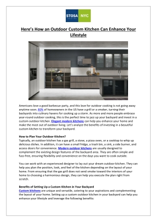 Stosa Cucine New York - Here’s How an Outdoor Custom Kitchen Can Enhance Your Lifestyle