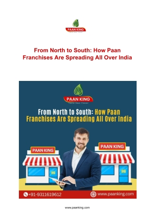 Paan Franchise All Over India - Paanking