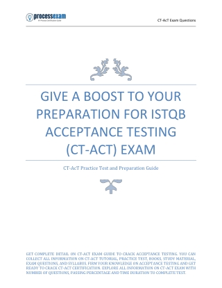 Give a Boost to Your Preparation for ISTQB Acceptance Testing (CT-AcT) Exam