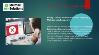 Binary Options Scam Recovery Company | Melmac-solutions.com