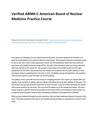 ABNM-C American Board of Nuclear Medicine