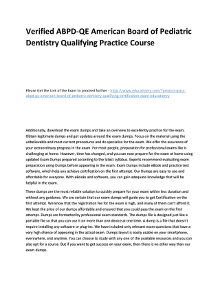 ABPD-QE American Board of Pediatric Dentistry Qualifying