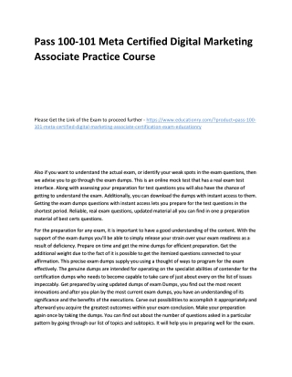 100-101 Meta Certified Digital Marketing Associate