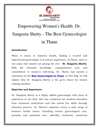 Best Gynecologist in Thane Call-7977412156