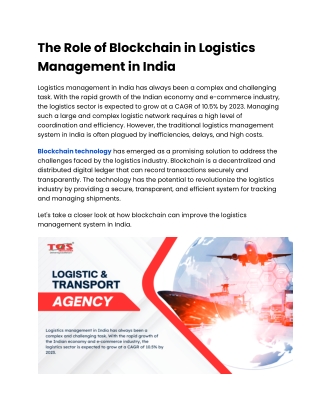 The Role of Blockchain in Logistics Management in India.docx