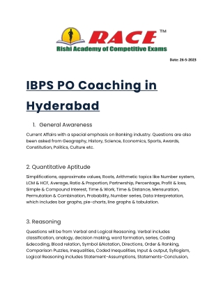 IBPS PO Coaching in Hyderabad