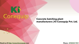 Concrete batching plant manufacturers | KI Conequip Pvt. Ltd.