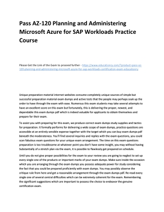 AZ-120 Planning and Administering Microsoft Azure for SAP Workloads