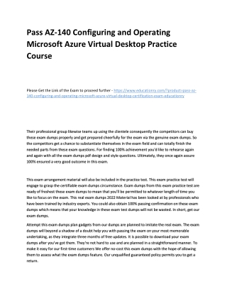 AZ-140 Configuring and Operating Microsoft Azure Virtual Desktop