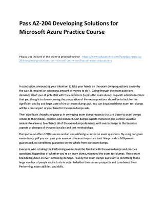 AZ-204 Developing Solutions for Microsoft Azure