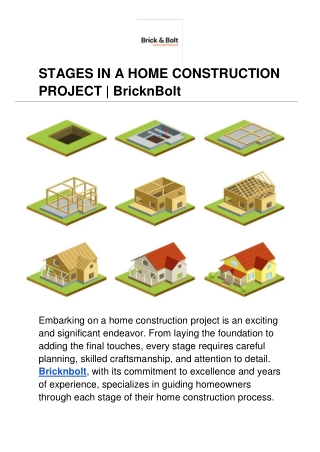 STAGES IN A HOME CONSTRUCTION PROJECT  BricknBolt