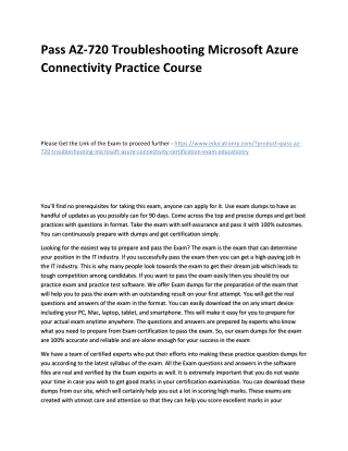 AZ-720 Troubleshooting Microsoft Azure Connectivity