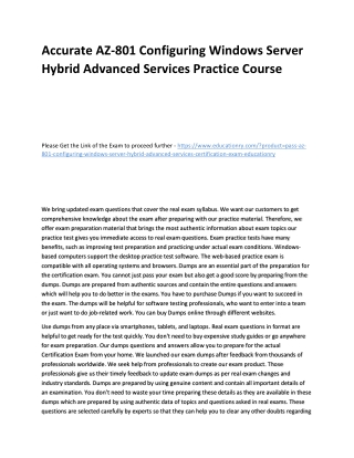 AZ-801 Configuring Windows Server Hybrid Advanced Services