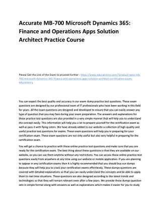 MB-700 Microsoft Dynamics 365: Finance and Operations Apps Solution Architect