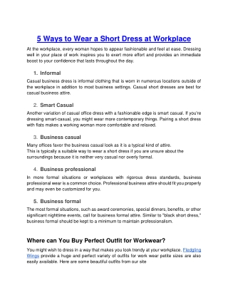 5 Ways to Wear a Short Dress at Workplace (1)