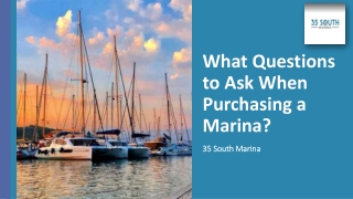 What Questions to Ask When Purchasing a Marina?