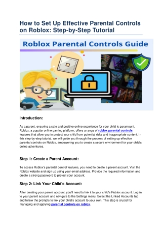 How to Set Up Effective Parental Controls on Roblox