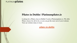 Pilates in Dublin  Platinumpilates.ie