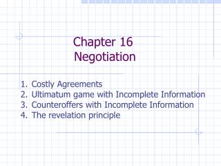 Chapter 16 Negotiation