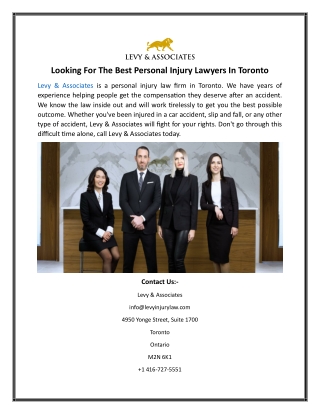 Looking For The Best Personal Injury Lawyers In Toronto