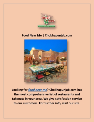 Food Near Me | Chokhapunjab.com