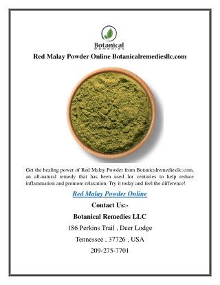 Red Malay Powder Online Botanicalremediesllc