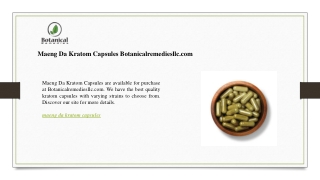 Maeng Da Kratom Capsules Botanicalremediesllc.com