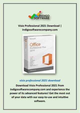 Visio Professional 2021 Download | Indigosoftwarecompany.com