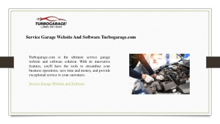 Service Garage Website And Software Turbogarage.com