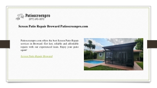 Screen Patio Repair Broward Patioscreenpro.com