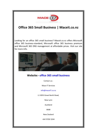 Office 365 Small Business Maceit.co.nz