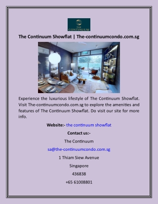 The Continuum Showflat  The-continuumcondo.com.sg