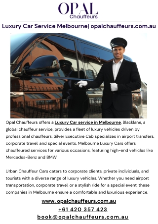 Chauffeur Car Service Melbourne