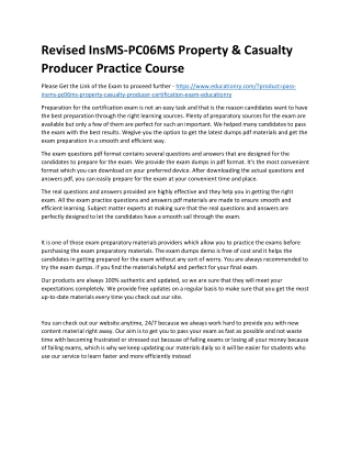 InsMS-PC06MS Property & Casualty Producer