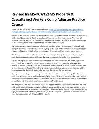 InsMS-PCWC26MS Property & Casualty incl Workers Comp Adjuster