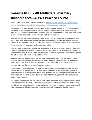 MPJE - AK Multistate Pharmacy Jurisprudence - Alaska