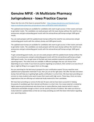 MPJE - IA Multistate Pharmacy Jurisprudence - Iowa