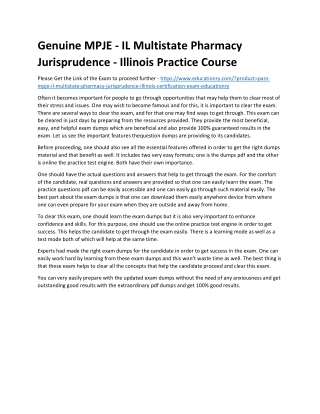 MPJE - IL Multistate Pharmacy Jurisprudence - Illinois