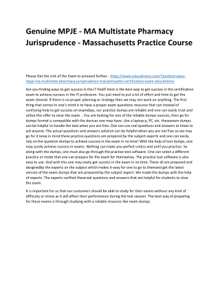 MPJE - MA Multistate Pharmacy Jurisprudence - Massachusetts