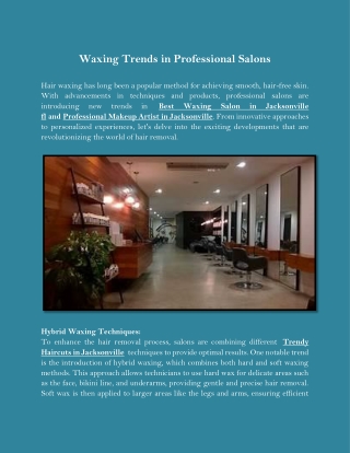 Waxing Trends in Professional Salons