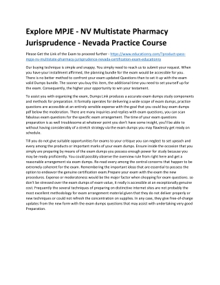 MPJE - NV Multistate Pharmacy Jurisprudence - Nevada