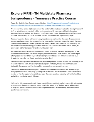 MPJE - TN Multistate Pharmacy Jurisprudence - Tennessee