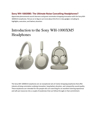 Sony WH-1000XM5: The Ultimate Noise Cancelling Headphones?