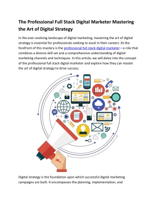 The Professional Full Stack Digital Marketer Mastering the Art of Digital Strategy