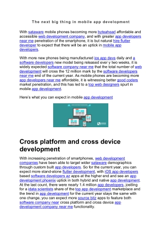 The next big thing in mobile app development